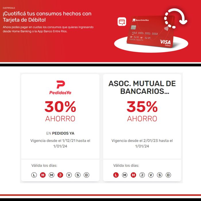 Catálogo Banco Entre Ríos | Beneficios Banco Entre Rios | 26/7/2023 - 1/1/2024