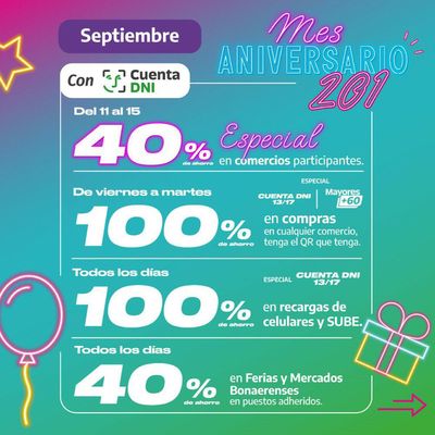 Ofertas de Bancos y Seguros en Quilmes | Bco. provincia mes de aniversario de Banco Provincia | 2/9/2023 - 30/9/2023