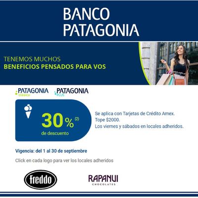 Ofertas de Bancos y Seguros | Bco. P Beneficios pensados para vos de Banco Patagonia | 5/9/2023 - 30/9/2023