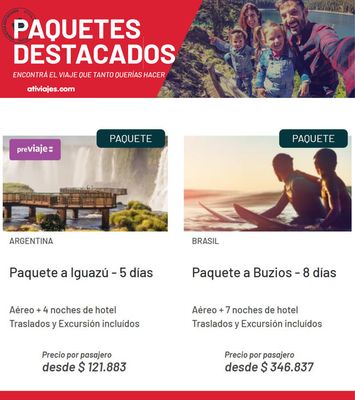 Ofertas de Viajes | Paquetas Destaacados de Ati Viajes | 6/9/2023 - 24/9/2023