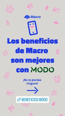 Ofertas de Bancos y Seguros en Mendoza | Beneficios Bco. Macro mejor con Modo de Banco Macro | 6/9/2023 - 30/9/2023