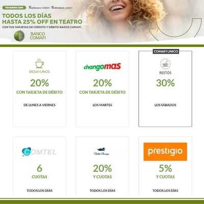 Ofertas de Bancos y Seguros en Mendoza | Comafi Beneficios Tevabien! de Comafi | 11/9/2023 - 30/9/2023