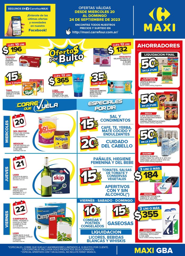 Catálogo Carrefour Maxi en Morón | OFERTAS SEMANALES - GBA | 20/9/2023 - 24/9/2023