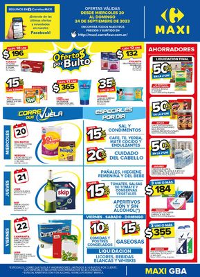 Catálogo Carrefour Maxi en Tortuguitas | OFERTAS SEMANALES - GBA | 20/9/2023 - 24/9/2023