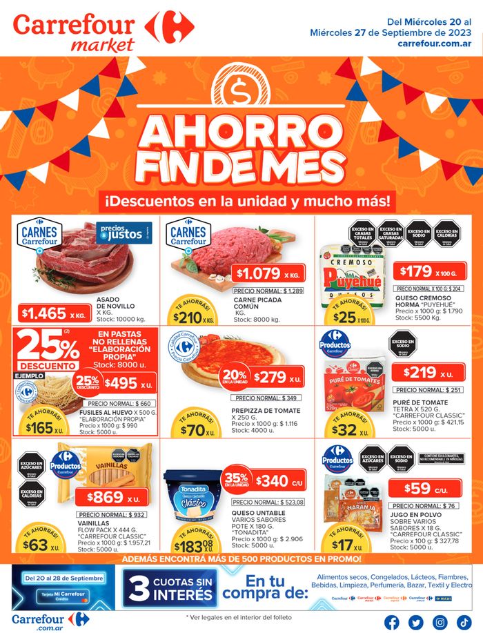 Catálogo Carrefour Market en Buenos Aires | Catálogo Ahorro a fin de mes Market | 20/9/2023 - 27/9/2023