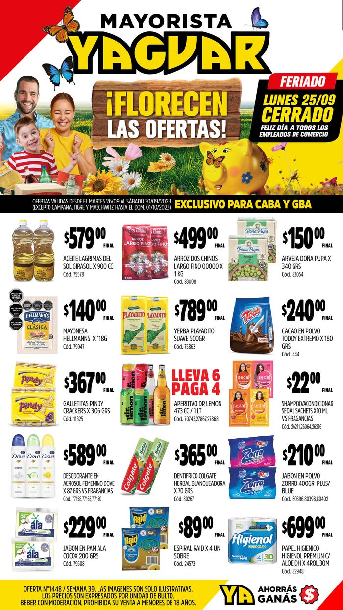 Catálogo Supermercados Yaguar en Buenos Aires | Mayorista yaguar | 25/9/2023 - 30/9/2023