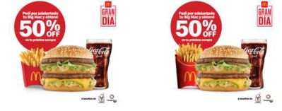 Ofertas de Restaurantes | Gran dia 50% off de McDonald's | 21/11/2023 - 14/12/2023