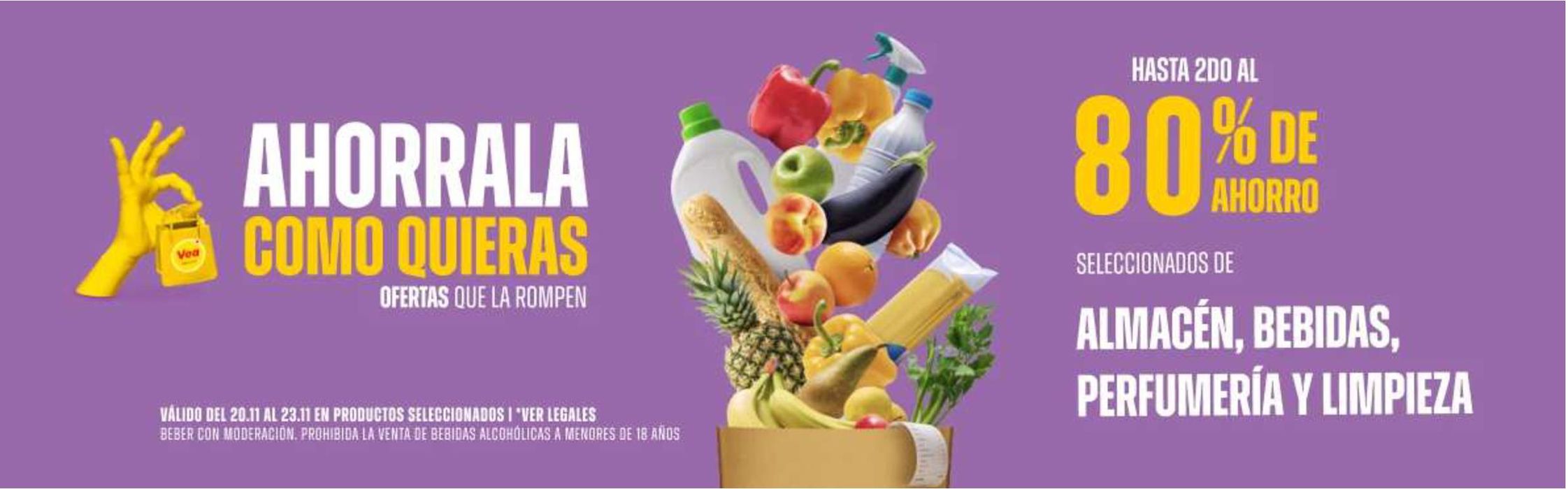 Catálogo Supermercados Vea en Mar del Plata | 80% de ahorro | 22/11/2023 - 20/12/2023