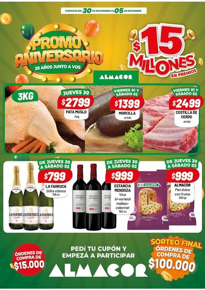 Ofertas de Hiper-Supermercados en La Falda (Córdoba) | Promos aniversario de Almacor | 1/12/2023 - 5/12/2023