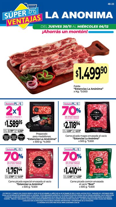 Catálogo La Anonima | Carnes, frutas y verduras | 1/12/2023 - 6/12/2023