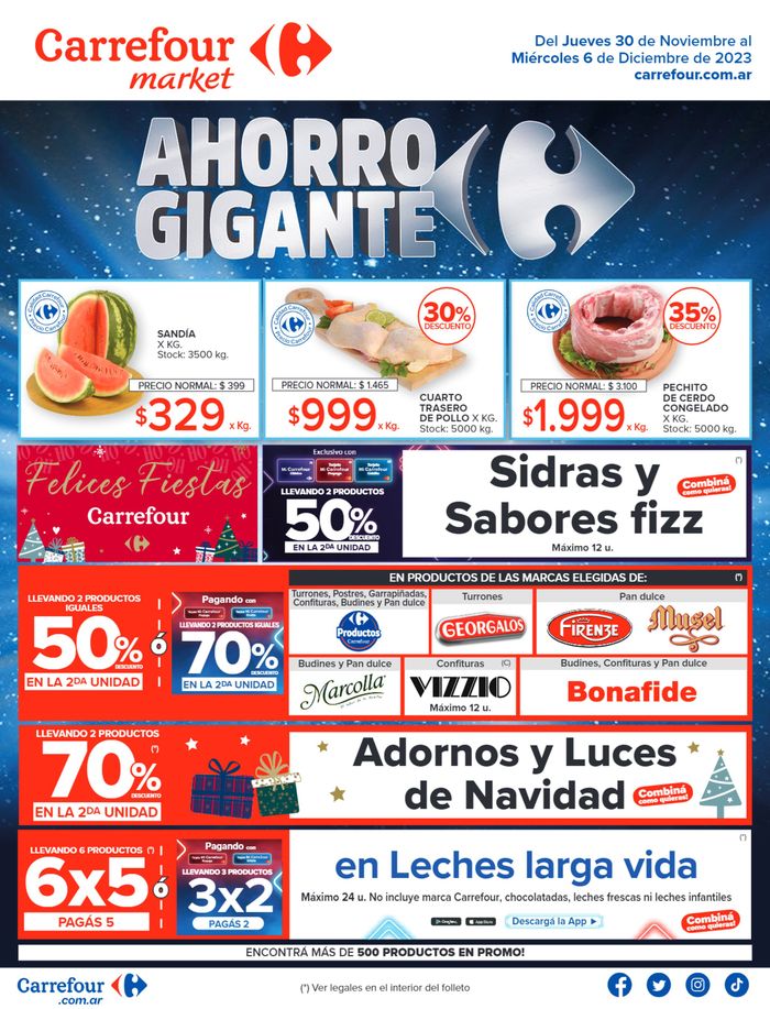 Catálogo Carrefour Market en Mar del Plata | Catálogo Ahorro Gigante Market | 1/12/2023 - 6/12/2023