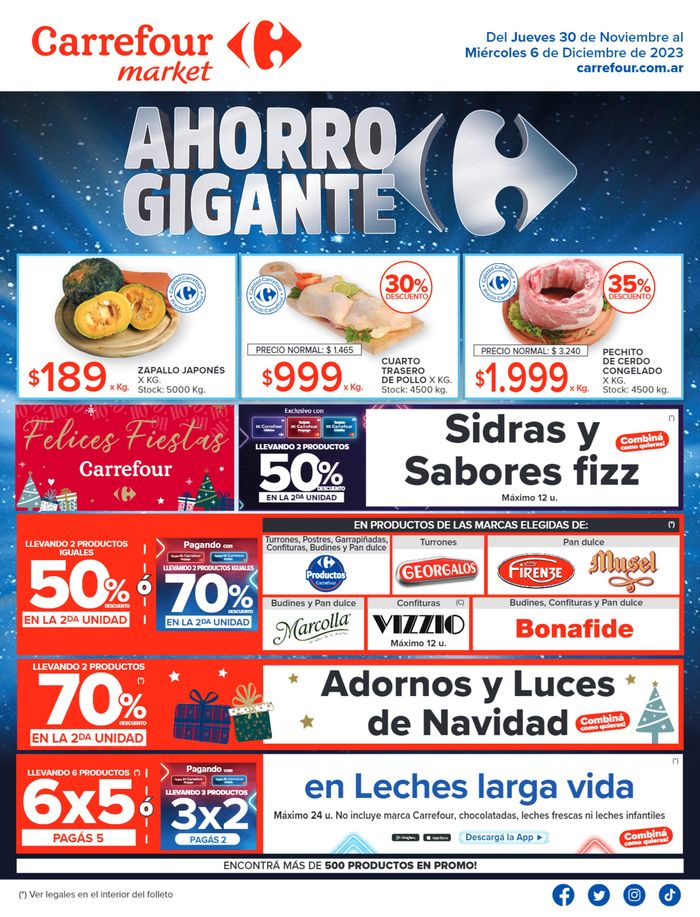 Catálogo Carrefour Market en Córdoba | Catálogo Ahorro Gigante Market | 1/12/2023 - 6/12/2023