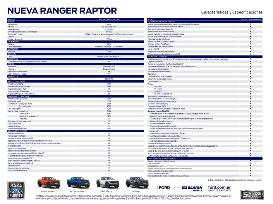 Catálogo Ford en Rosario | Ford Nueva Ranger Raptor  | 3/1/2024 - 30/12/2024
