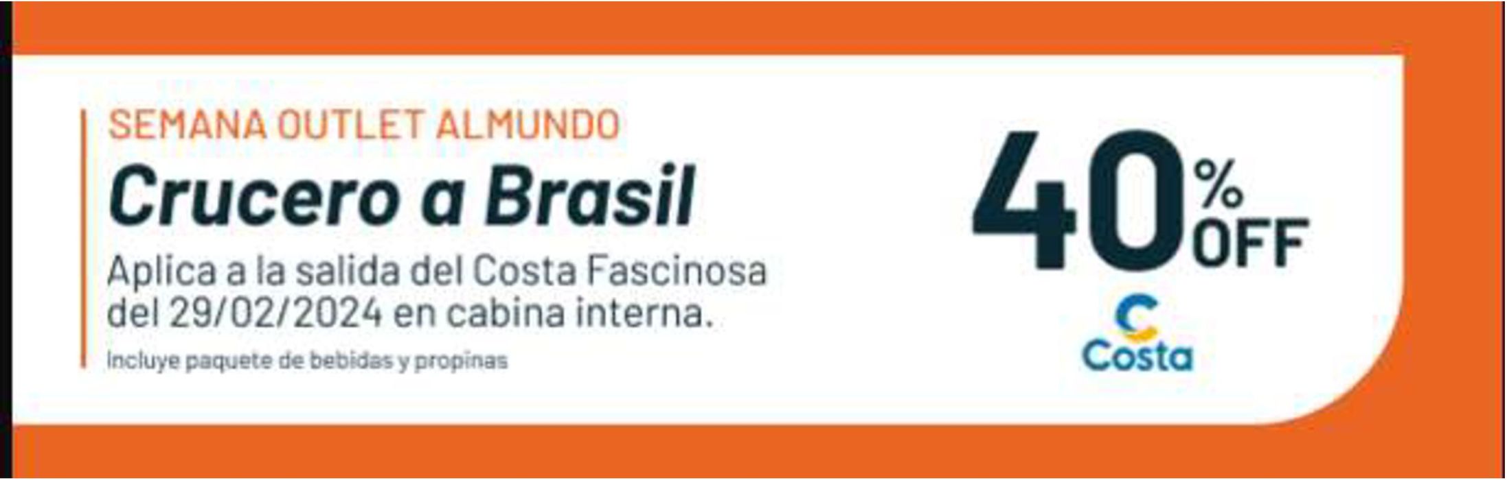 Catálogo Almundo en Alta Gracia | Crucero a Brasil 40% off | 18/1/2024 - 18/6/2024