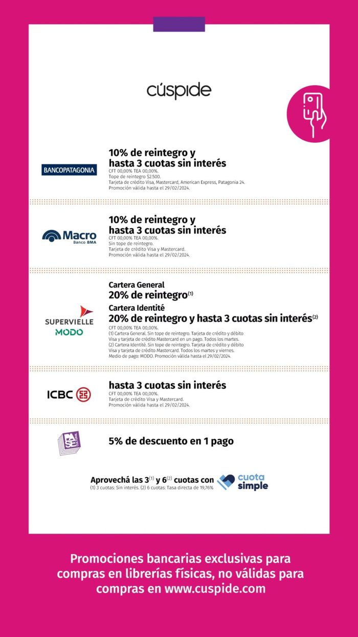 Catálogo Cúspide en San Miguel de Tucumán | Conocé las Promociones Bancarias | 6/2/2024 - 29/2/2024