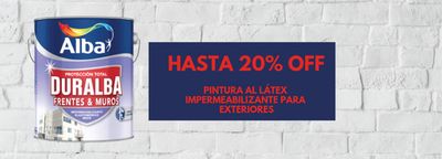 Ofertas de Ferreterías y Jardín en Tigre | 20% off Pintura al Látex Impermeabilizante para exteriores de Pinturerías Caporaso | 9/2/2024 - 9/3/2024