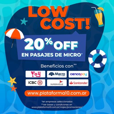 Ofertas de Viajes en Tigre | Low cost! 20% off en pasajes de Micro de Plataforma 10 | 9/2/2024 - 29/2/2024