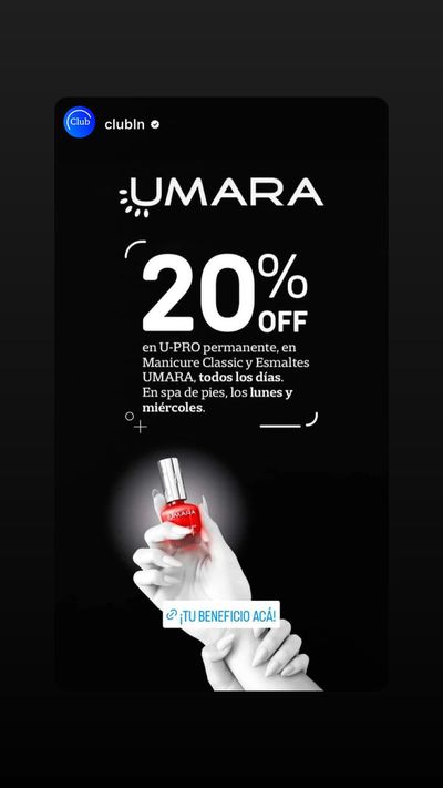 Ofertas de Perfumería y Maquillaje en San Martín (Mendoza) | 20% off en U-PRO permanente, Manicure y Esmaltes de Umara | 20/2/2024 - 3/3/2024