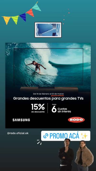 Ofertas de Electrónica y Electrodomésticos en Martínez | Grandes descuentos 15% para grandes TVs - Samsung de Rodo | 21/2/2024 - 3/3/2024