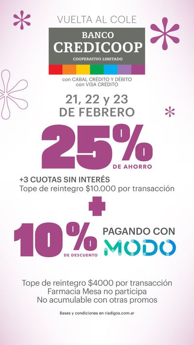 Ofertas de Perfumería y Maquillaje en Mar del Plata | 25% de ahorro + 10% descuento con Modo de Riadigos | 21/2/2024 - 23/2/2024