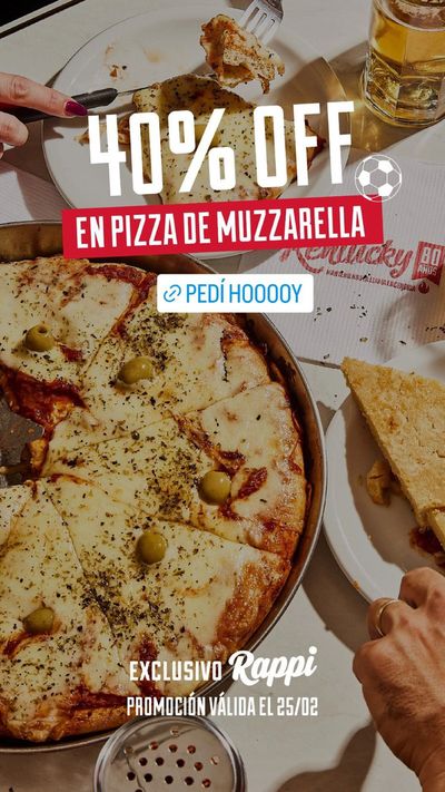 Ofertas de Restaurantes en Rosario | 40% off en pizza de muzzarella de Esther Helados | 26/2/2024 - 10/3/2024