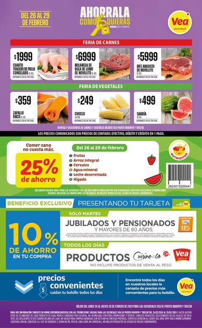 Catálogo Supermercados Vea | Ofertas Supermercados Vea Feria de Carnes | 27/2/2024 - 29/2/2024