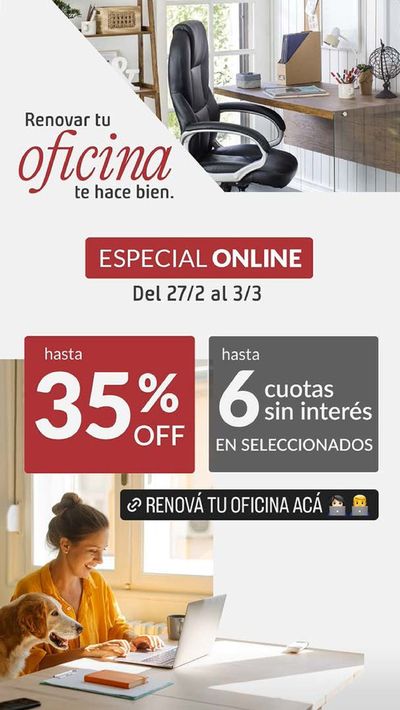 Ofertas de Muebles y Decoración en El Jagüel | Renovar tu oficina - Hasta 35% off de Sodimac | 28/2/2024 - 3/3/2024