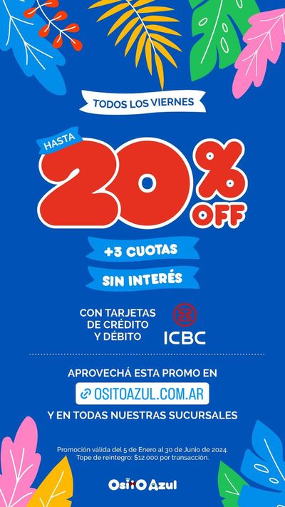 Ofertas de Juguetes, Niños y Bebés en Buenos Aires | Todos los Viernes Hasta 20% off ICBC de Osito Azul | 6/3/2024 - 30/6/2024