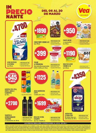 Catálogo Supermercados Vea en Guaymallén |  Im-Precio-Nante Vea | NOA  | 7/3/2024 - 20/3/2024