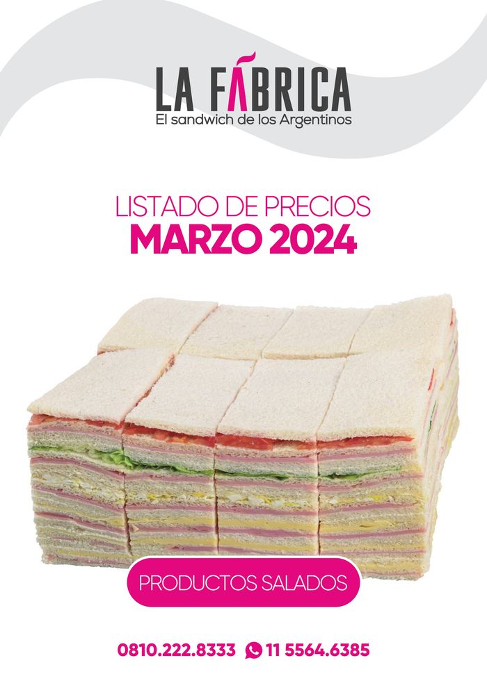 Catálogo La Fábrica | Listado de precios Marzo 2024 | 7/3/2024 - 31/3/2024
