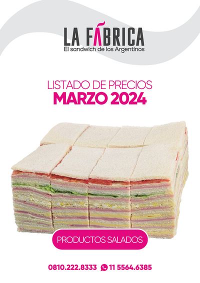 Ofertas de Restaurantes en Vicente López | Listado de precios Marzo 2024 de La Fábrica | 7/3/2024 - 31/3/2024