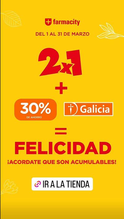Ofertas de Farmacias y Ópticas en Quilmes | 30% de ahorro con Galicia de Farmacity | 8/3/2024 - 31/3/2024