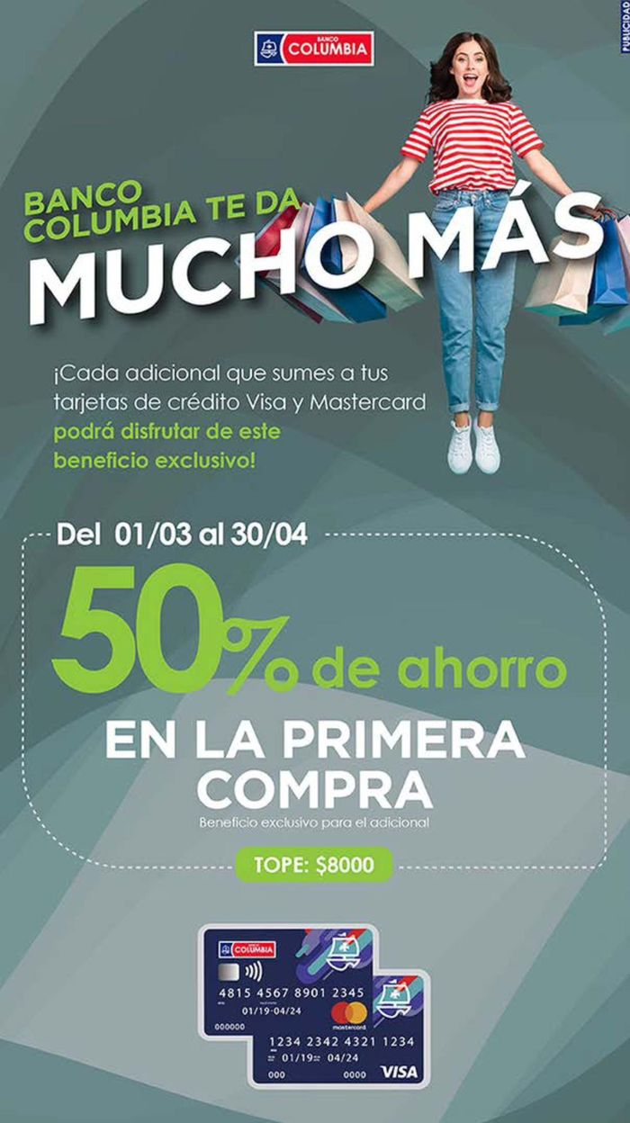 Catálogo Banco Santa Cruz | Promociones Banco Columbia hasta 50% off | 8/3/2024 - 30/4/2024