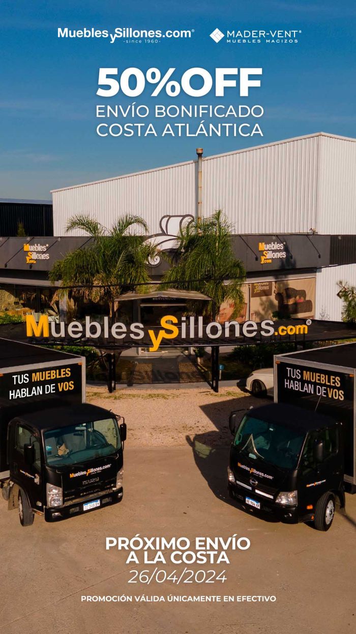 Catálogo Muebles y Sillones.com en Buenos Aires | 50% off envío bonificado Costa Atlántica | 13/3/2024 - 26/4/2024
