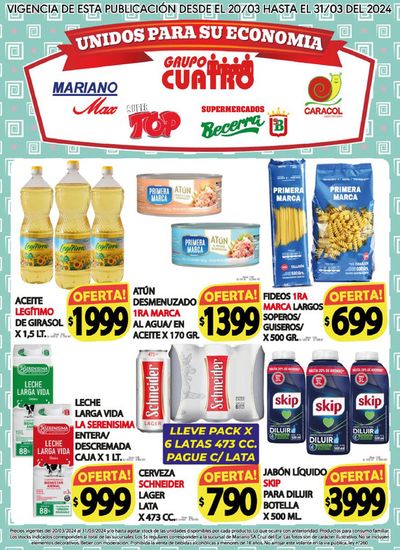 Ofertas de Hiper-Supermercados en Oncativo | Catálogo Supermercados Caracol de Supermercados Caracol | 20/3/2024 - 31/3/2024