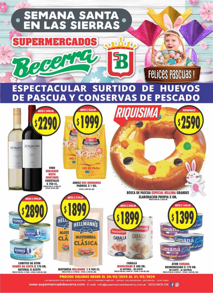 Catálogo Supermercados Becerra | Catálogo Supermercados Becerra - Semana Santa | 20/3/2024 - 31/3/2024