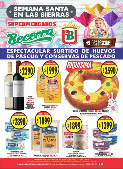 Ofertas de Hiper-Supermercados en Alta Gracia | Catálogo Supermercados Becerra - Semana Santa de Supermercados Becerra | 20/3/2024 - 31/3/2024