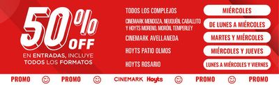 Ofertas de Libros y Ocio en Alejandro Korn | 50% off en entradas incluye todos los formatos de Cinemark Hoyts | 21/3/2024 - 31/3/2024