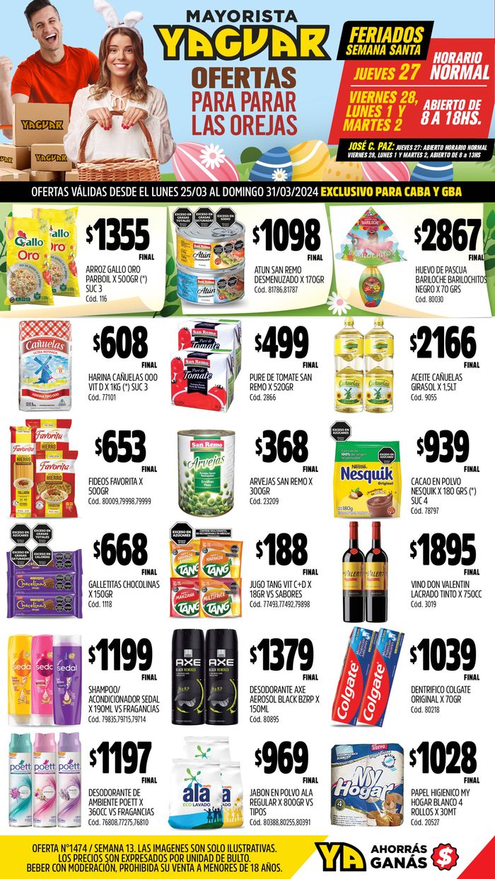 Catálogo Supermercados Yaguar en San Cristóbal (Buenos Aires) | Ofertas Supermercados Yaguar Caba y GBA | 25/3/2024 - 31/3/2024