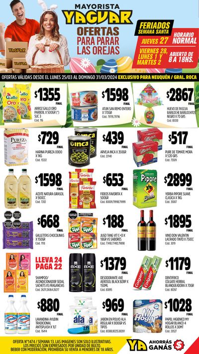 Ofertas de Hiper-Supermercados en Cipolletti | Ofertas Supermercados Yaguar Gral. Roca de Supermercados Yaguar | 25/3/2024 - 31/3/2024