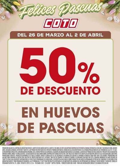 Catálogo Coto en Mendoza | Coto Afiche- Promo- Huevos- Pascuas- | 26/3/2024 - 2/4/2024
