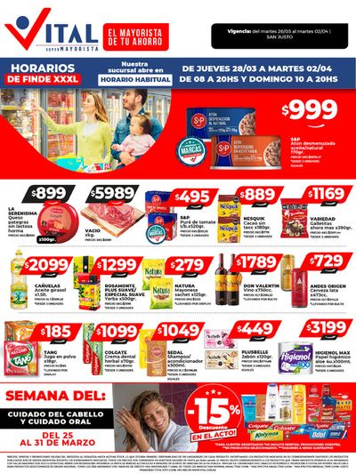 Ofertas de Hiper-Supermercados en Lomas de Zamora | ¡Ahorrá y Disfrutá! SJ de Supermayorista Vital | 26/3/2024 - 2/4/2024