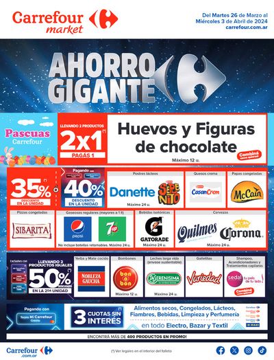 Ofertas de Hiper-Supermercados en San Nicolás de los Arroyos | Catálogo Ahorro Gigante Market de Carrefour Market | 26/3/2024 - 3/4/2024