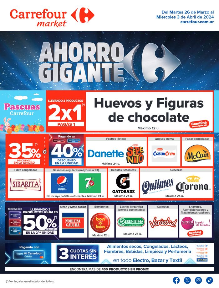 Catálogo Carrefour Market en San Miguel de Tucumán | Catálogo Ahorro Gigante Market! | 26/3/2024 - 3/4/2024
