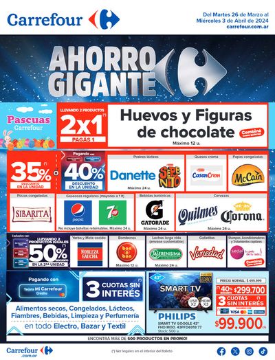 Ofertas de Hiper-Supermercados en Tortuguitas | Catálogo Ahorro Gigante Hiper de Carrefour | 26/3/2024 - 3/4/2024