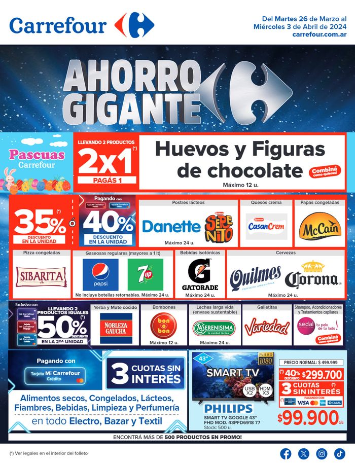 Catálogo Carrefour en Venado Tuerto | Catálogo Ahorro Gigante Hiper! | 26/3/2024 - 3/4/2024