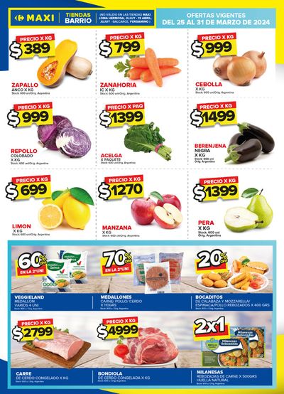 Ofertas de Hiper-Supermercados en Brandsen | Frutas y Verduras Carrefour Maxi Barrio de Carrefour Maxi | 26/3/2024 - 31/3/2024