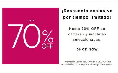 Ofertas de Ropa, Zapatos y Accesorios en San Martín | Hasta 70% off en carteras y mochilas de Isadora | 26/3/2024 - 28/3/2024