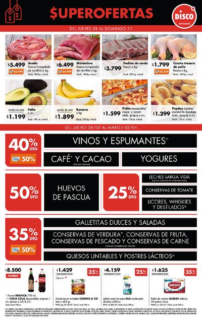 Ofertas de Hiper-Supermercados en San Bernardo (Buenos Aires) | Superofertas Disco de Disco | 28/3/2024 - 2/4/2024