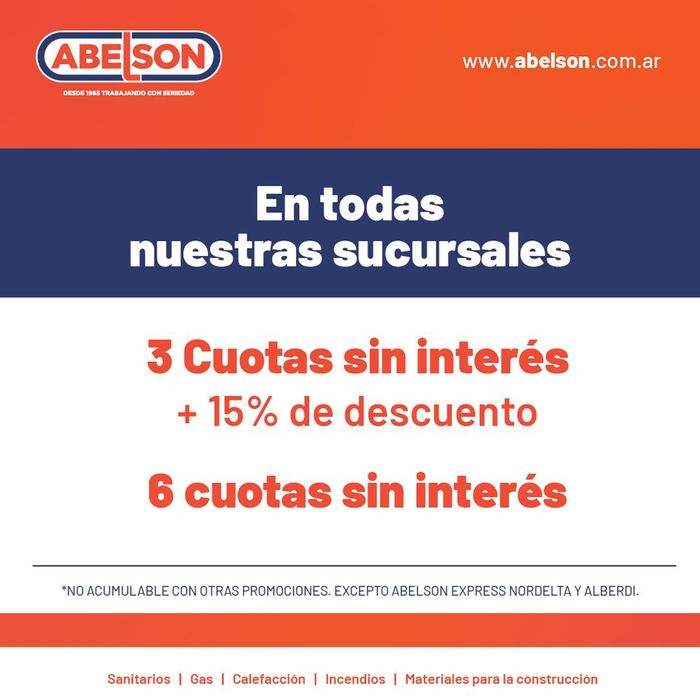 Catálogo Abelson en Quilmes | 3 Cuotas sin interés + 15% de descuento | 27/3/2024 - 30/4/2024